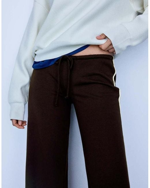 Bershka Blue Contrast Side-stripe joggers