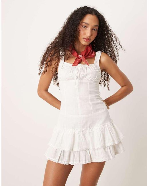 Cotton On White Cotton On Riley Corset Mini Dress