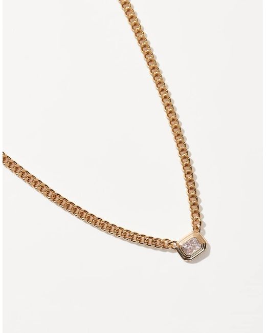 Collana Con Ciondolo Con Cristallo di ASOS in Black da Uomo