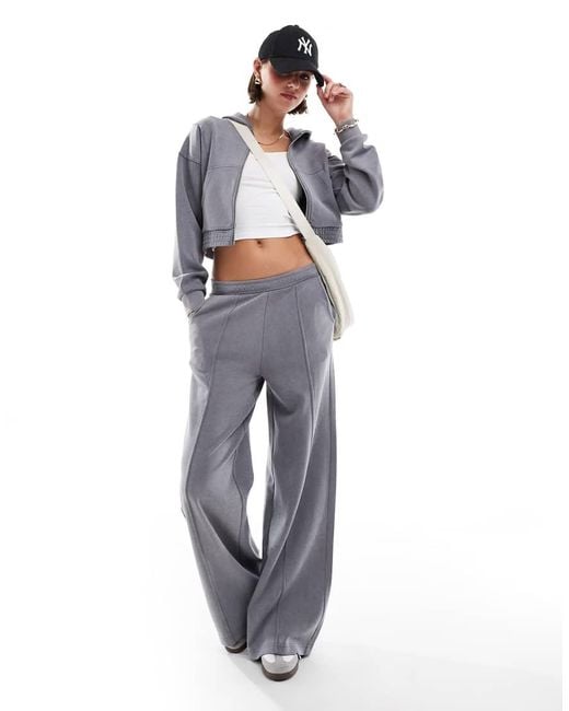 Stradivarius Blue Co-ord Wide Leg jogger