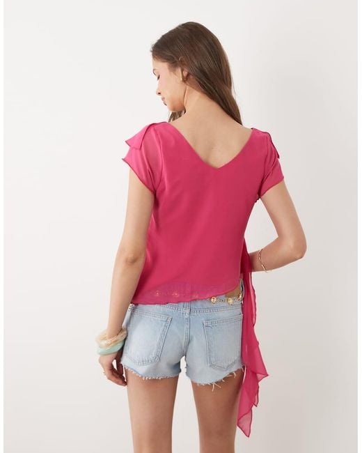 Motel Red Riksa Draped Floaty Top