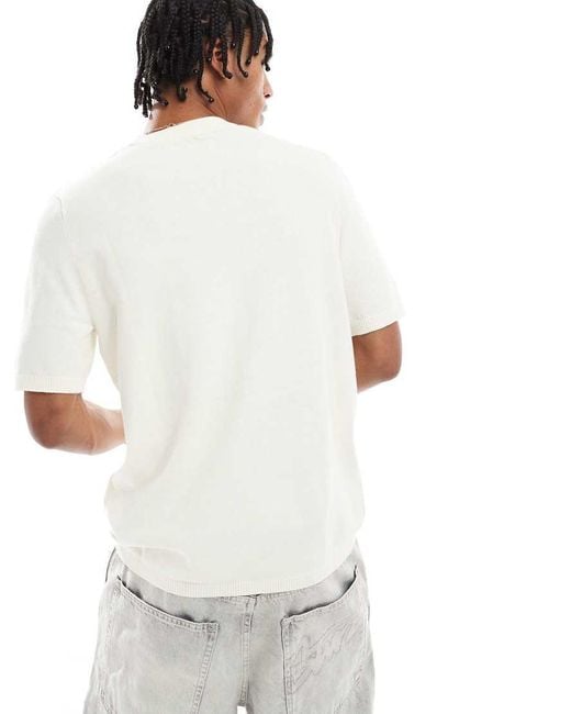 Camiseta Color Crema De Punto De -Blanco JJ Rebel de hombre de color White