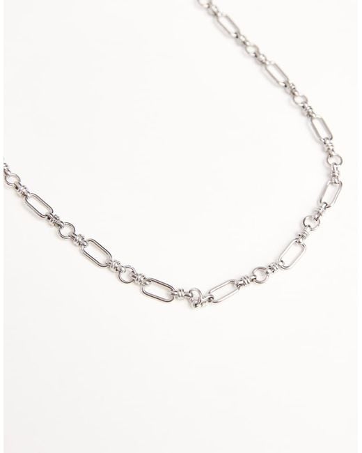 ASOS Black Waterproof Stainless Steel Mixed Shapes Link Chain Necklace for men