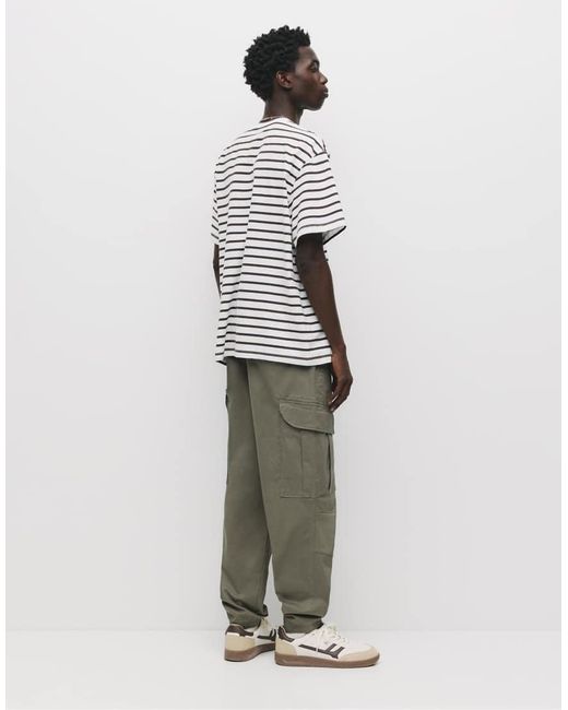 Pull&Bear White Cargo joggers for men