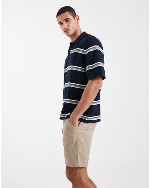 Brave Soul Blue Chino Shorts for men