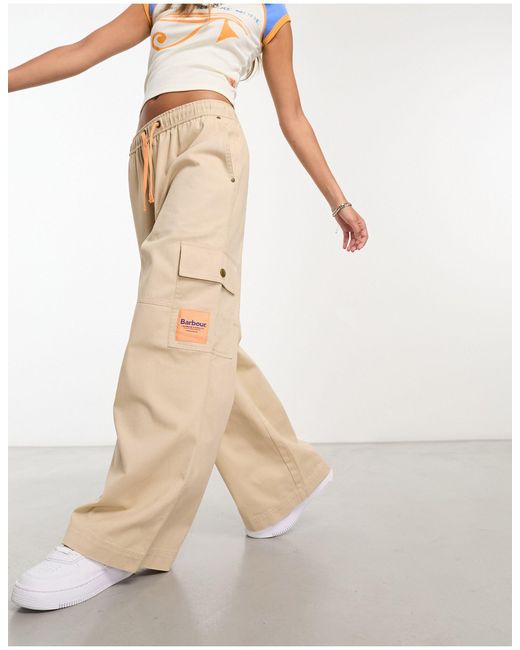 Exclusivité x asos - pantalon cargo ample - taupe Barbour en coloris Natural