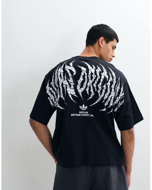 Adidas Originals Blue Back Print T-Shirt for men