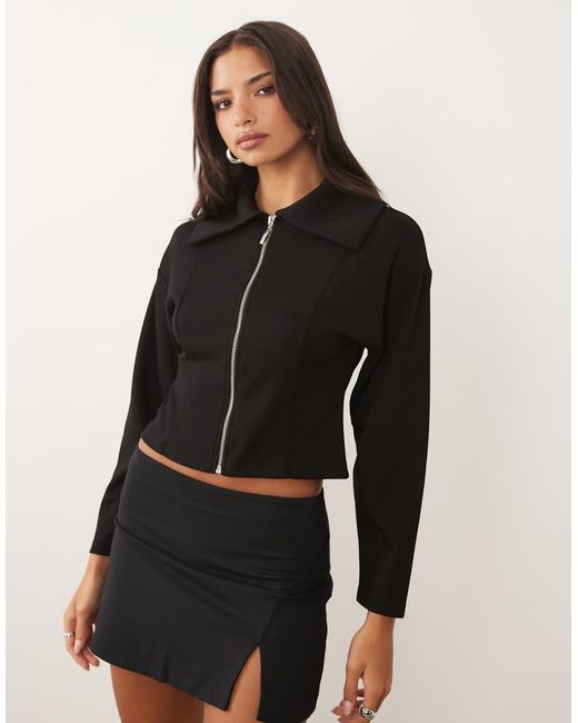 ASOS Black Co-ord Zip Through Oversized Collar Jacket