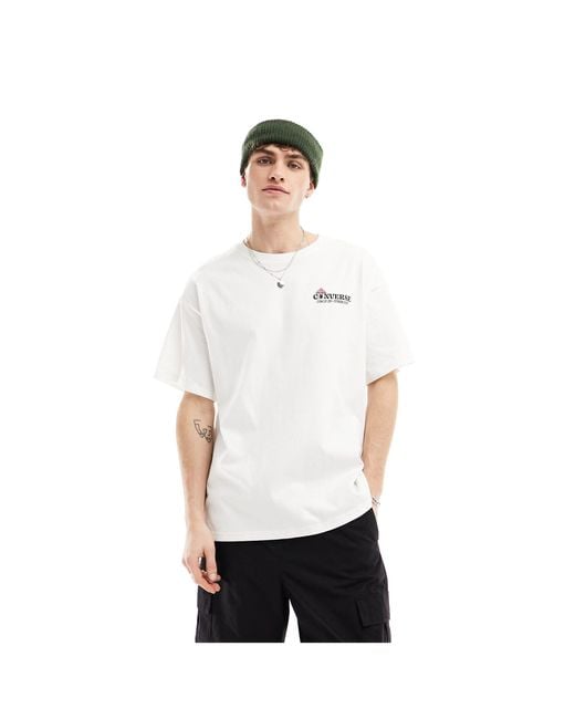 Converse – t-shirt mit pilzhaus-grafikprint in White für Herren