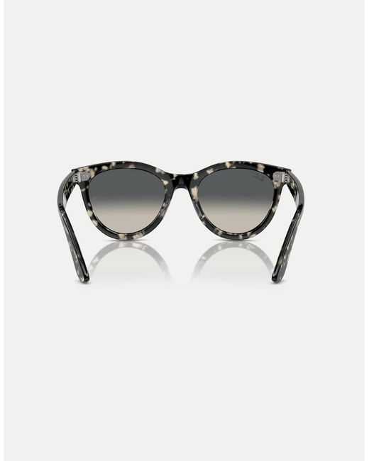 Ray-Ban Gray Wayfarer Way Round Sunglasses With Lens