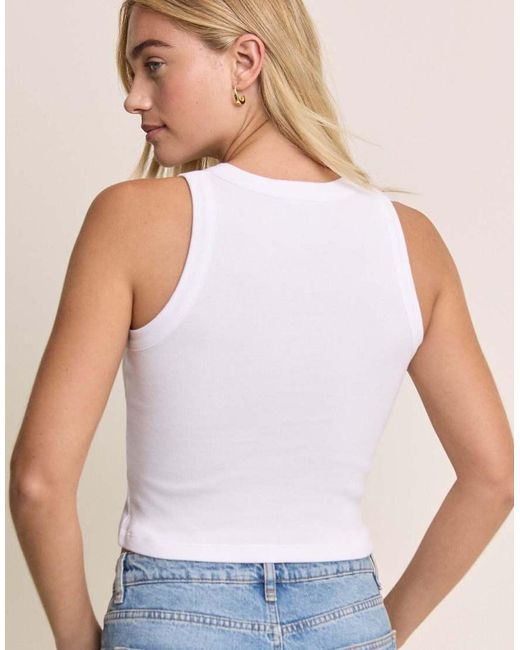 Nobody's Child White Racer Cropped Racer Vest