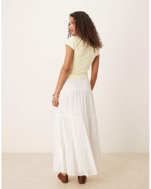 Gina Tricot Natural – gestufter boho-maxirock