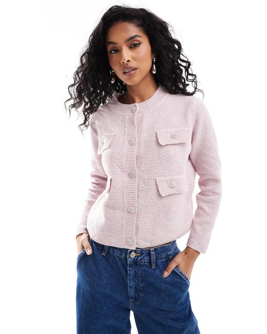 Style Cheat White – glitzernde strickjacke