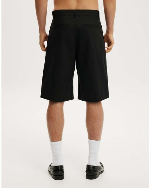 Cotton On White Super Baggy Pleated Short for men