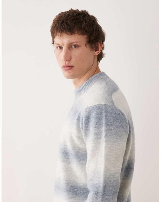 SELECTED Gray Ombre Knit Jumper for men