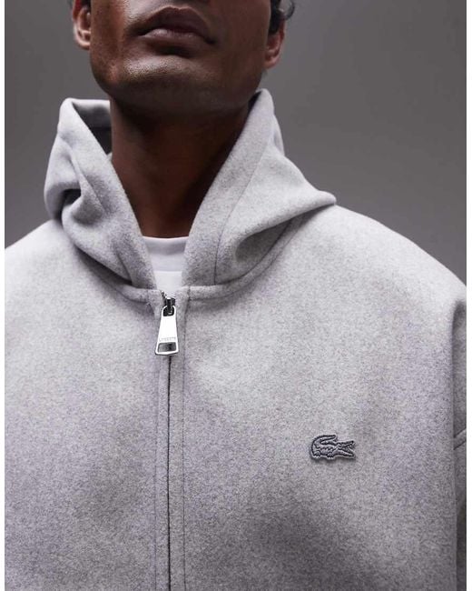 Lacoste Gray Zip Hoodie for men