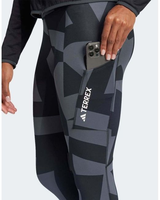 Adidas Gray Terrex Multi Tights Printed