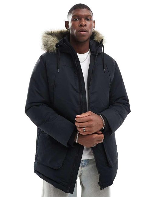 Jack and jones parka jacket hot sale