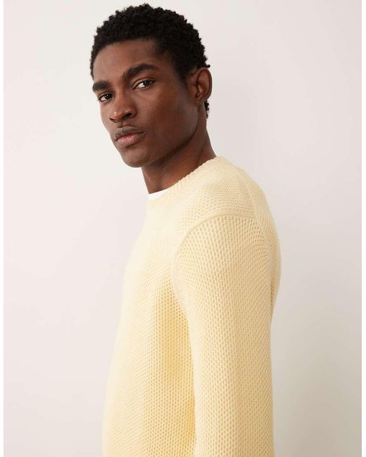 Mango Natural Waffle Knit Crew Neck Jumper