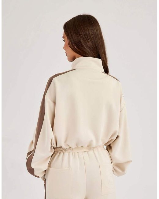CERNUCCI Natural Football Cropped Zip Through Track Jacket