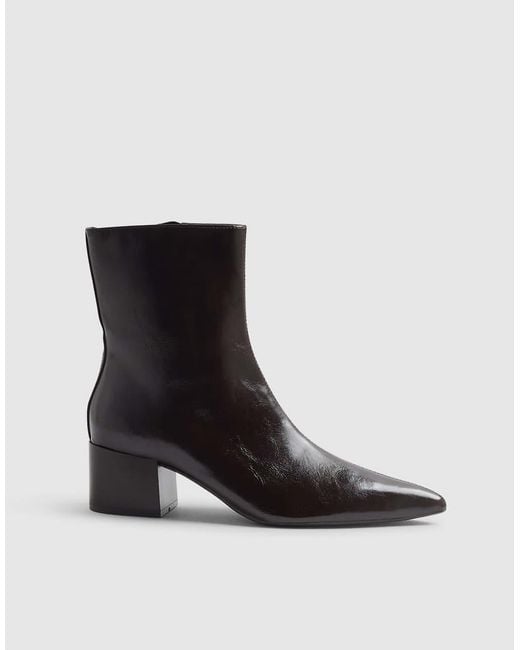 River Island Black Burgundy Point Toe Heeled Ankle Boots