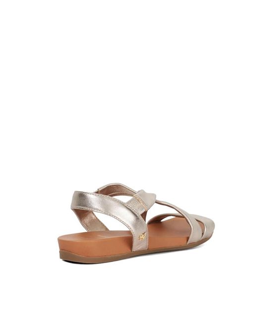 Dune Brown Wide Fit Landies Sandals