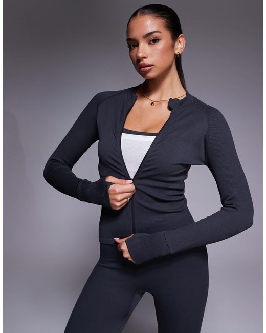 4505 Gray – nahtloses, modellierendes, langärmeliges oberteil