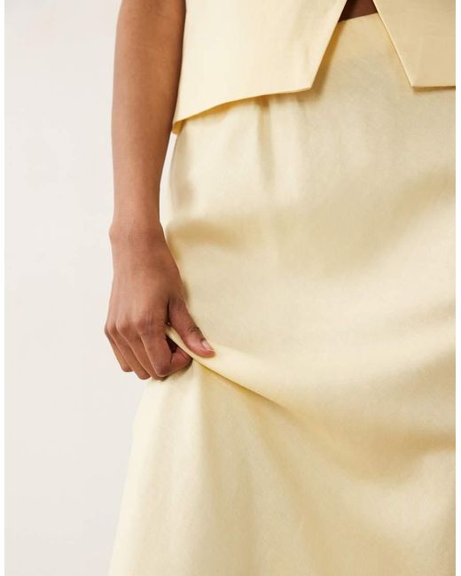 Mango Natural Laguna Linen Mix Column Maxi Skirt Co-Ord