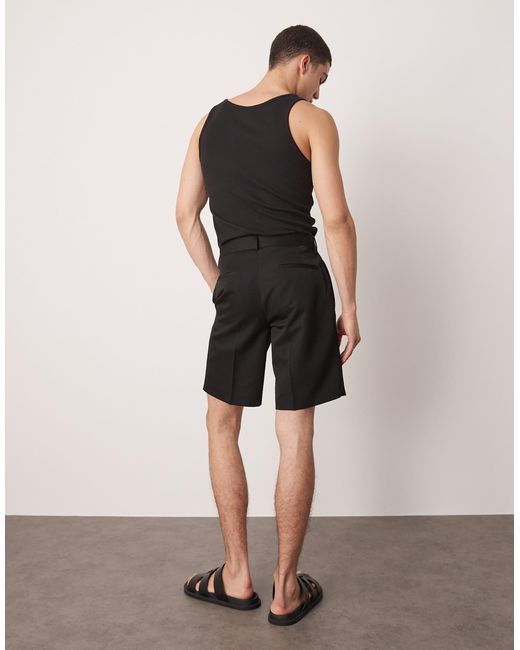 ASOS Black Smart Straight Leg Shorts for men