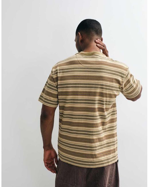 Vans Brown Stripe Ringer Loose Short Sleeve Knit for men