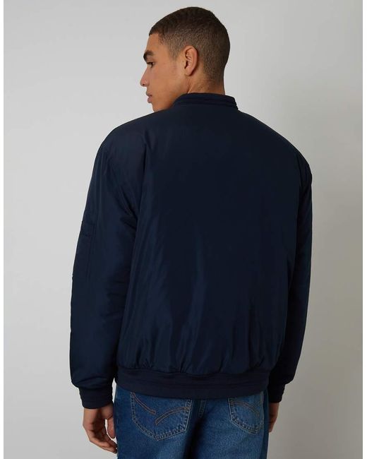 Threadbare Blue Padded Bomber Jacket for men