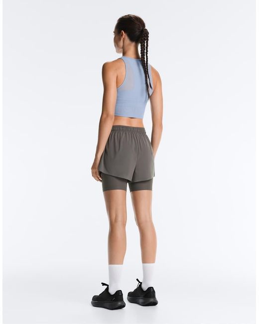 Oysho Blue Sheer Compressive Tank Top