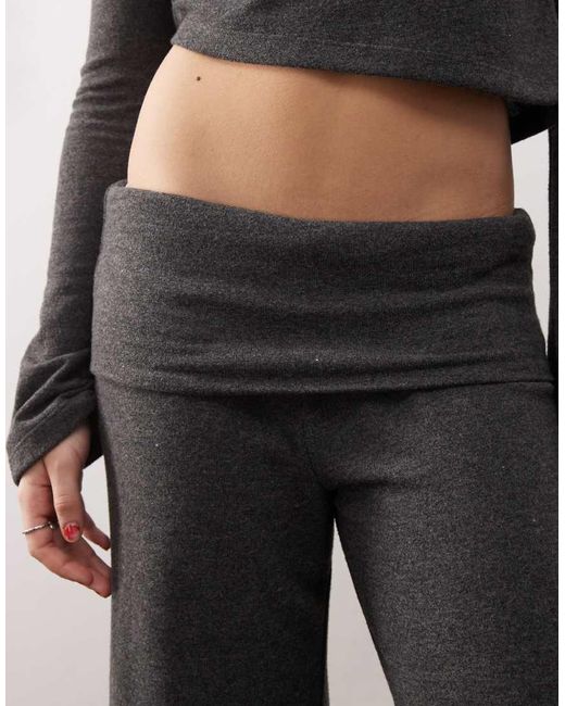 Collusion Zachte Broek Met Halfhoge Taille En Wijde Pijpen in het Gray