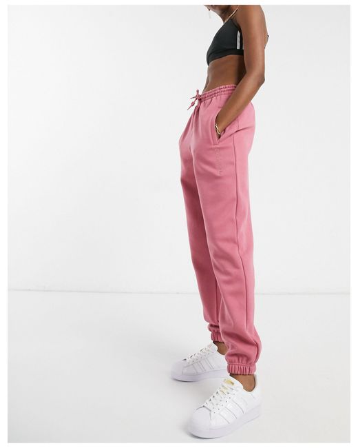 Adidas Originals Pink 'cosy Comfort' Oversized Cuffed joggers