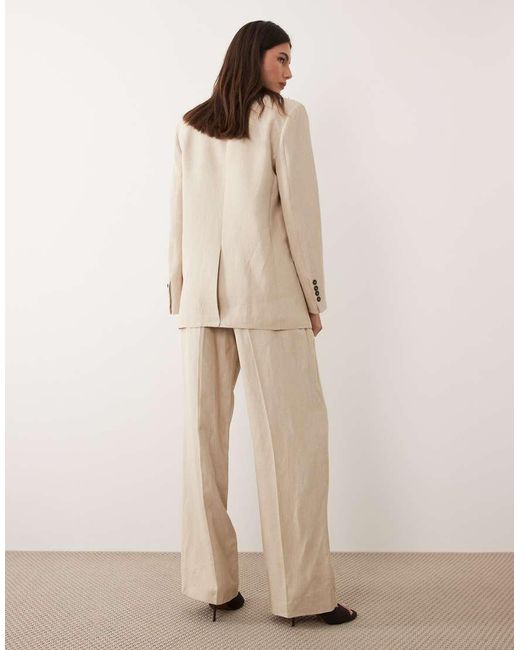 Mango Natural Casiopea Linen Mix Tailored Relaxed Trouser Co-ord