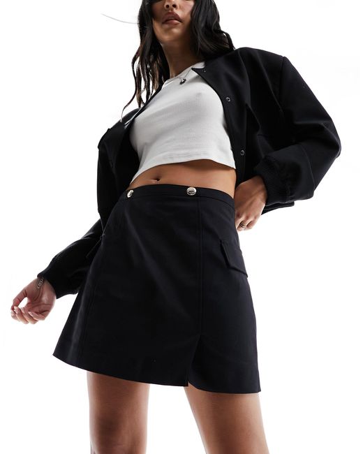 Morgan Black Aline Mini Skirt With Hardwear Detail