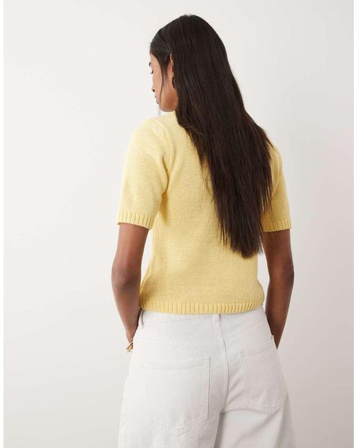 ASOS Yellow Knitted Shrunken Top