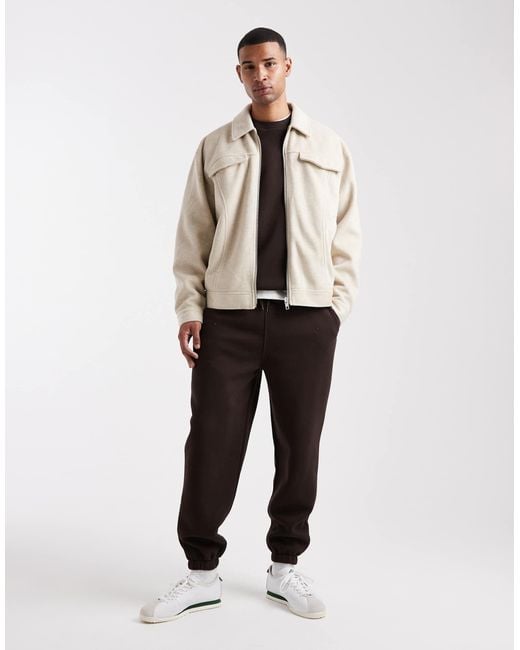 ASOS Natural Wool Look Harrington for men