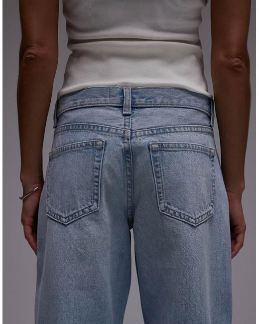 TOPSHOP Gray Ember Low Rise Wide Leg Jean