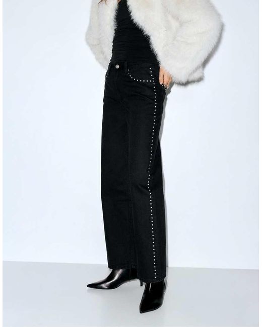 Pull&Bear White Studded Jeans