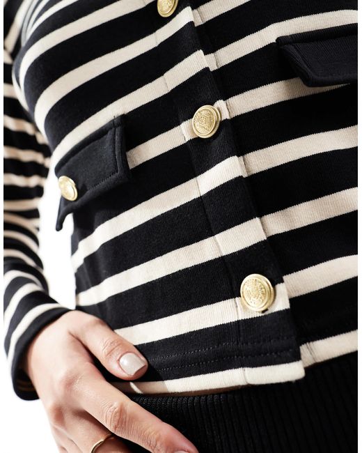 Mango Black – gestreifte strickjacke