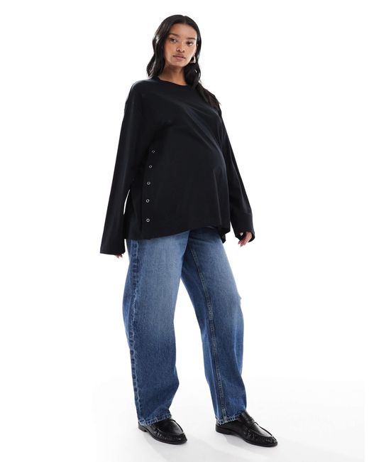 ASOS Blue Asos Design Maternity Nursing Long Sleeve T-shirt