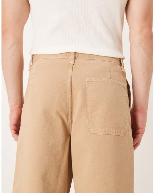 ASOS Natural Loose Straight Trousers for men