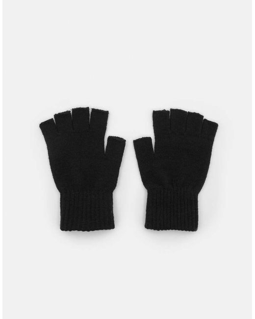 Pull&Bear Blue Basic Knit Mittens for men