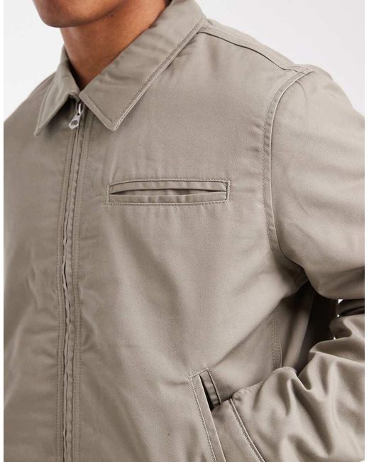 Jack & Jones Brown Harrington Jacket With Double Zip for men