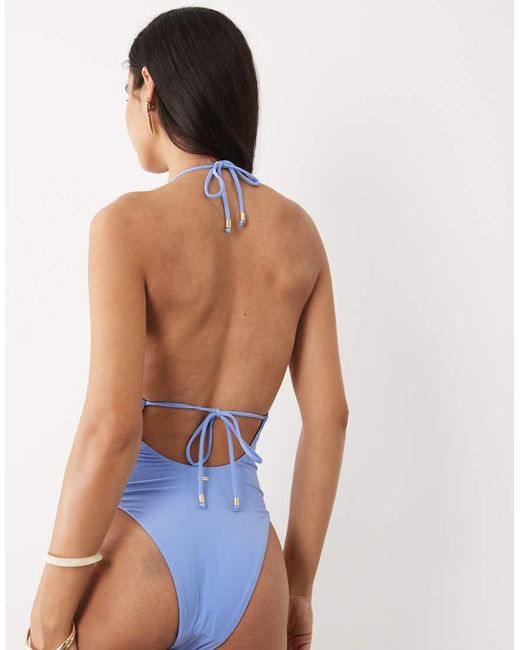 Tala Blue Halter Tie Back Swimsuit