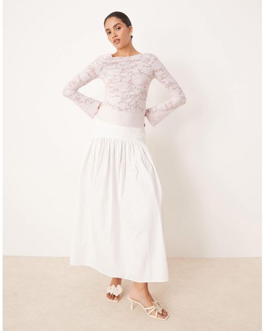 Gina Tricot Pink Long Sleeve Textured Print Crew Neck Top