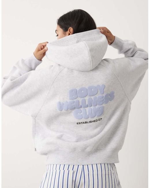 Cotton On White Wellness Club Graphic Hoodie