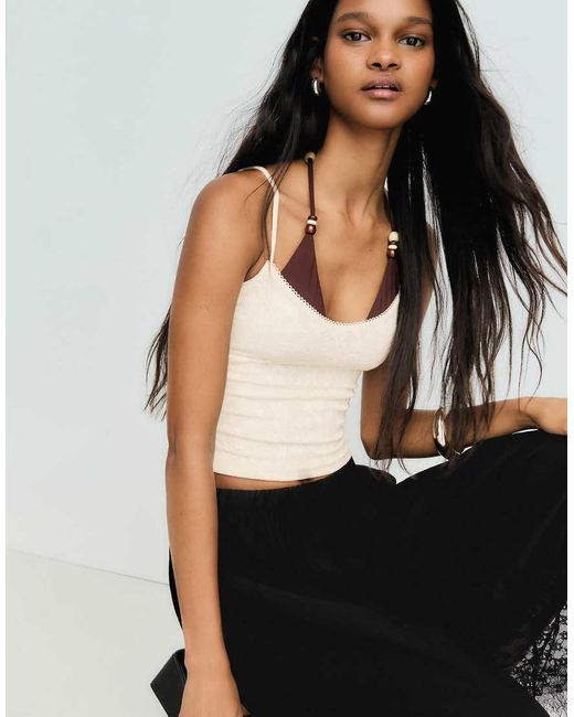 Bershka Black Rustic Strappy Top