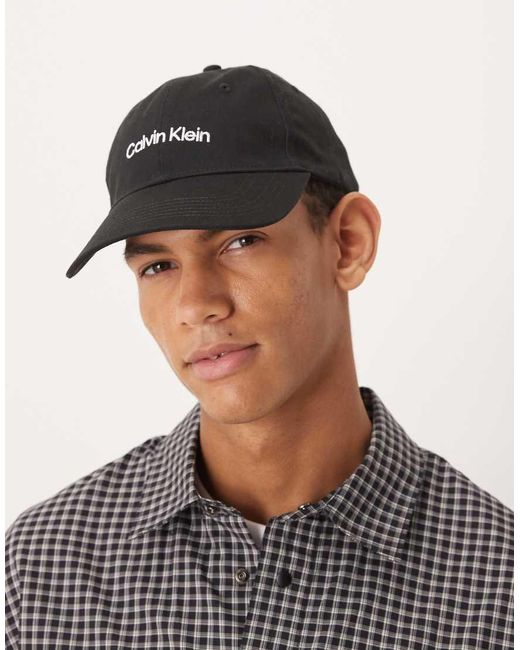 Calvin Klein Black Embroidered Logo Baseball Cap for men